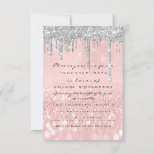Invitation Parties scintillant gris gouttes Rose argent  nupt (Devant)