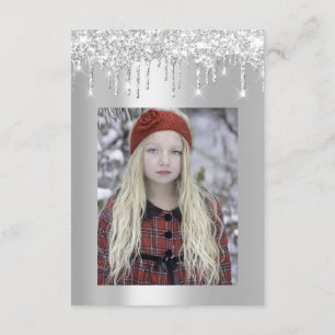 Invitation Parties scintillant grise gouttes d'argent nuptial