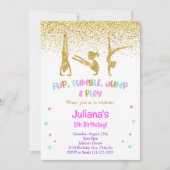 Invitation Parties scintillant Gymnastique Anniversaire Invit (Devant)