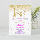 Invitation Parties scintillant Gymnastique Anniversaire Invit (Debout devant)