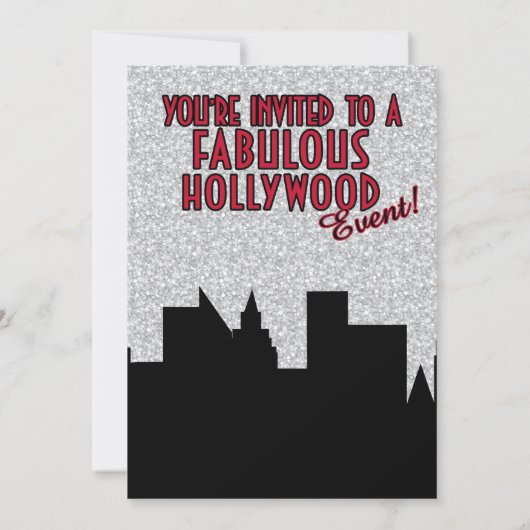 Invitation Parties scintillant, Hollywood Glam Party (Dos)