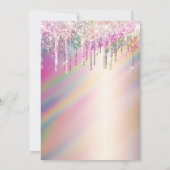 Invitation Parties scintillant Holographique Arc-En-Ciel : Fê (Dos)