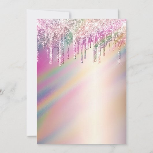 Invitation Parties scintillant Holographique Arc-En-Ciel : Fê (Dos)