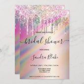 Invitation Parties scintillant Holographique Arc-En-Ciel : Fê (Devant / Derrière)