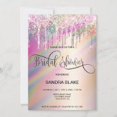 Invitation Parties scintillant Holographique Arc-En-Ciel : Fê (Devant)