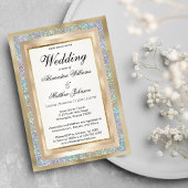 Invitation Parties scintillant holographique en argent Mariag