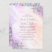 Invitation Parties scintillant Holographique moderne éclabous (Devant / Derrière)