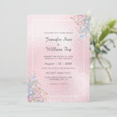 Invitation Parties scintillant holographique moderne et brill (Debout devant)