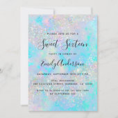 Invitation Parties scintillant holographique Opal Iridescente (Devant)