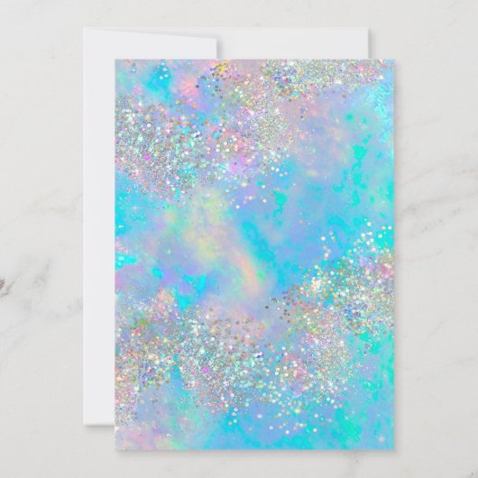 Invitation Parties scintillant holographique Opal Iridescente (Dos)