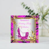 Invitation Parties scintillant Hot rose High Talon Chaussures (Debout devant)