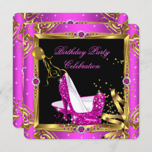 Invitation Parties scintillant Hot rose High talon Chaussures