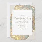 Invitation Parties scintillant Iridescente moderne Bacheloret (Devant)
