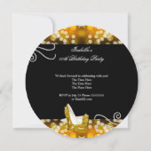 Invitation Parties scintillant Jaune Or Haut talons Diamants  (Dos)