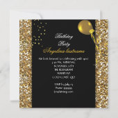 Invitation Parties scintillant jaune or talons fête d'anniver (Dos)