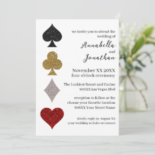 Invitation Parties scintillant Las Vegas Casino Mariage
