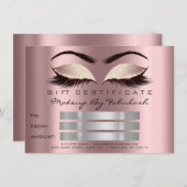 Invitation Parties scintillant Lashes Gold Mauve certificat d (Devant / Derrière)