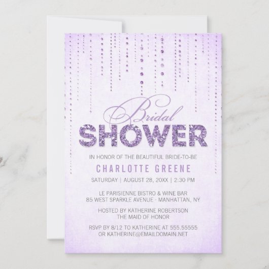 Invitation Parties scintillant Lavender Look Bridal Show Invi (Devant)