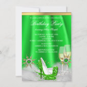 Invitation Parties scintillant Lime Green High Heures Gold Ch (Devant)