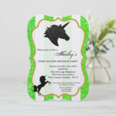 Invitation Parties scintillant Lime Unicorn Sweet 16 Annivers (Debout devant)