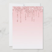 Invitation Parties scintillant liquide rose moderne et cils A (Dos)