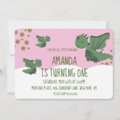 Invitation Parties scintillant Little Dragons et nuages Anniv (Devant)