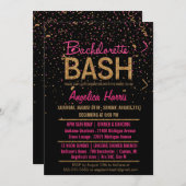 Invitation Parties scintillant Look Confetti Bachelorette Fêt (Devant / Derrière)