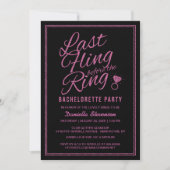 Invitation Parties scintillant Look Dernier Fling Bachelorett (Devant)