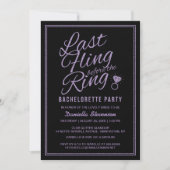 Invitation Parties scintillant Look Dernier Fling Bachelorett (Devant)