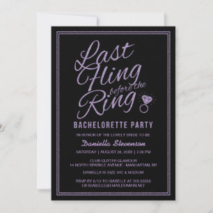 Invitation Parties scintillant Look Dernier Fling Bachelorett
