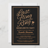 Invitation Parties scintillant Look Dernier Fling Bachelorett (Devant)