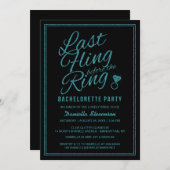 Invitation Parties scintillant Look Dernier Fling Bachelorett (Devant / Derrière)