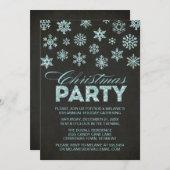 Invitation Parties scintillant Look Snowflakes Fête de Noël I (Devant / Derrière)