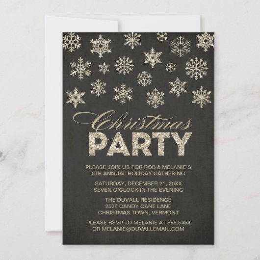 Invitation Parties scintillant Look Snowflakes Fête de Noël I (Devant)