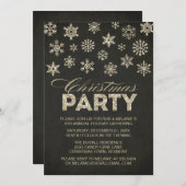 Invitation Parties scintillant Look Snowflakes Fête de Noël I (Devant / Derrière)