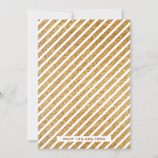 Invitation Parties scintillant Magique Or Unicorn Bunny Anniv (Dos)