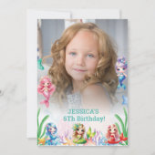 Invitation Parties scintillant Magique Sirène 6E Anniversaire (Devant)