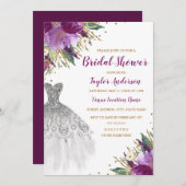 Invitation Parties scintillant mariage Améthyste Fête des ma (Devant / Derrière)