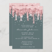 Invitation Parties scintillant  Mariage de marée douce 16 Ros (Devant / Derrière)