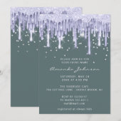 Invitation Parties scintillant  Mariage nuptiale Sweet 16 Min (Devant / Derrière)