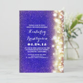 Invitation parties scintillant marine et or lumières nuptiale (Debout devant)
