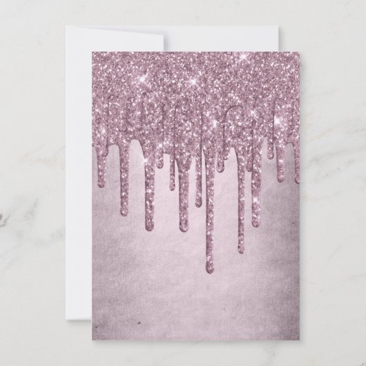 Invitation Parties scintillant Mauve de dérive | Dusty Pink G (Dos)