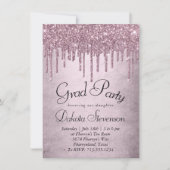 Invitation Parties scintillant Mauve de dérive | Dusty Pink G (Devant)