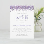 Invitation Parties scintillant mauve tendance Sweet 16 fête d (Debout devant)