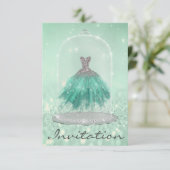 Invitation Parties scintillant Menthe verte TiffanyRobe Diamo (Debout devant)