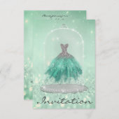 Invitation Parties scintillant Menthe verte TiffanyRobe Diamo (Devant / Derrière)