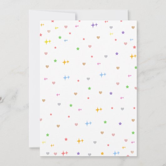 Invitation Parties scintillant mignonne arc-en-ciel nuages co (Dos)