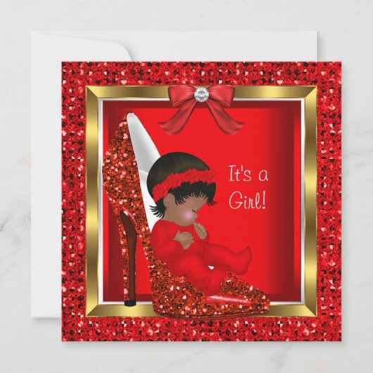 Invitation Parties scintillant mignonne bébé en Baby shower d (Devant)