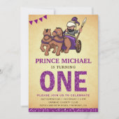 Invitation Parties scintillant mignonne Prince pourpre Premie (Devant)