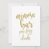 Invitation Parties scintillant Mimosa Bar Gold Signal Mariage (Devant)